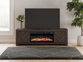 Prime Furniture - Ashley Furniture - Cayboni 71" TV Stand with Electric Fireplace - 71" TV Stand with Electric Fireplace / Black - W3789W1